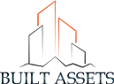 Logo de BUILT ASSETS Togo avec des immeubles, symbolisant notre expertise en immobilier
