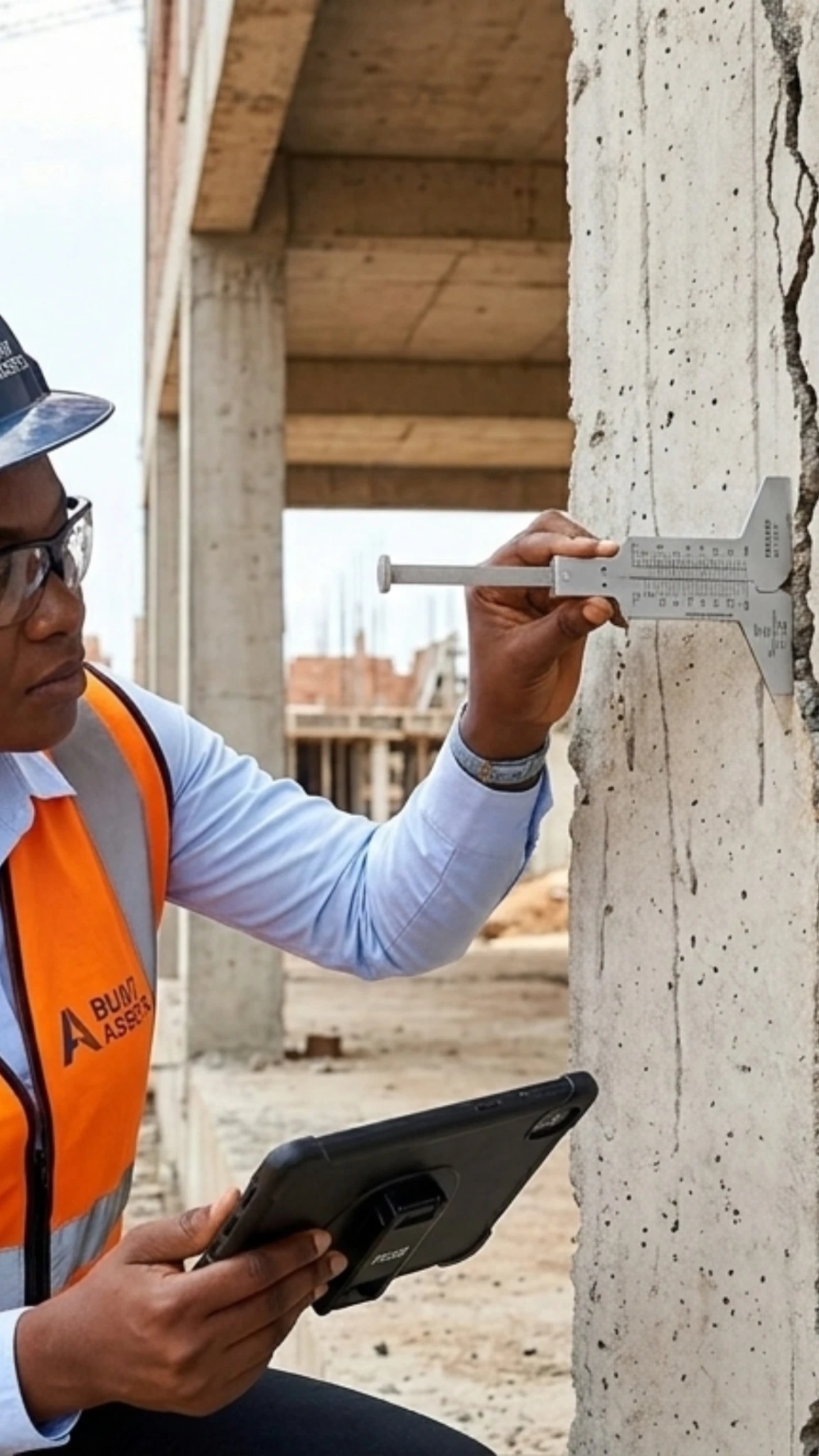 Inspection of construction defects on a building site in Togo