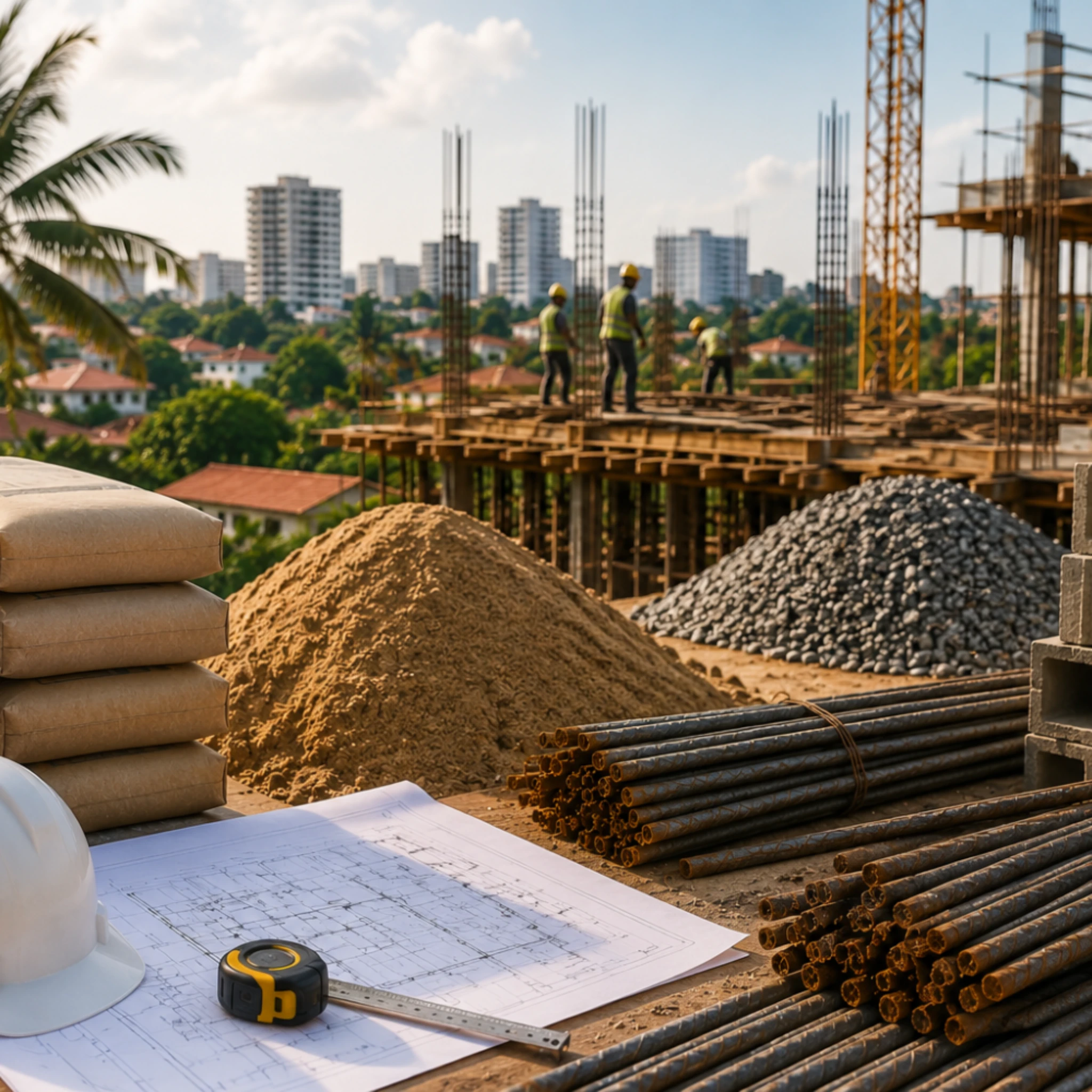Materiaux Construction Togo Ciment Fer Sable Chantier 1d6686